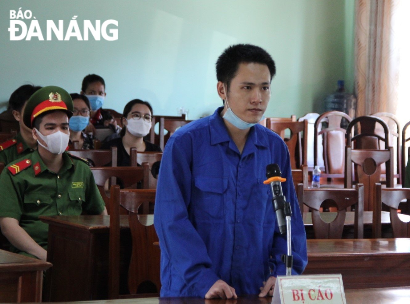 Bị cáo Tăng Vũ tại phiên xử lưu động ngày 23-7. Ảnh: NGỌC QUỐC