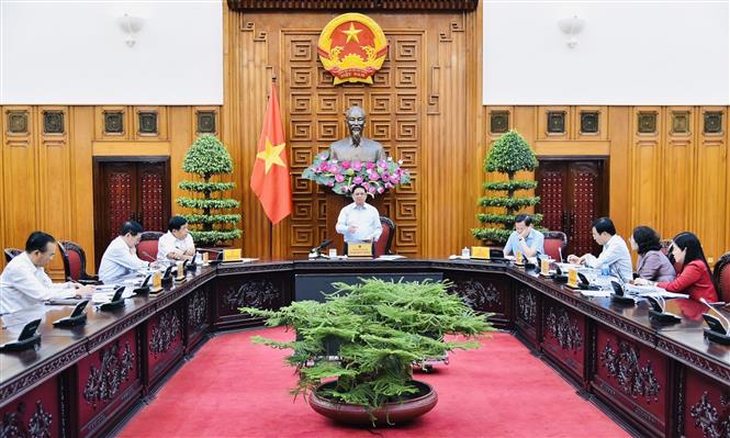 Thủ tướng Phạm Minh Chính chủ trì tại cuộc họp. Ảnh: Dương Giang/TTXVN