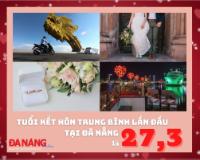 Tuổi kết hôn trung bình lần đầu tại Đà Nẵng là 27,3