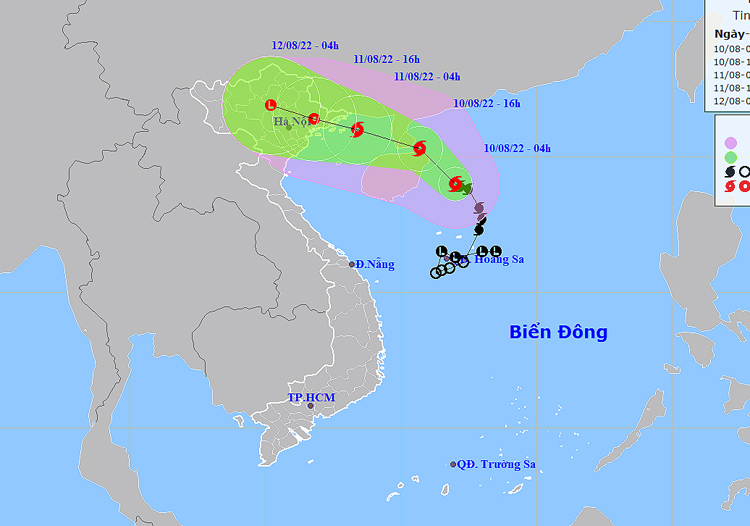 Thời tiết ngày 10-8: Bão số 2 gây mưa to ở Bắc Bộ, Thanh Hóa và Nghệ An