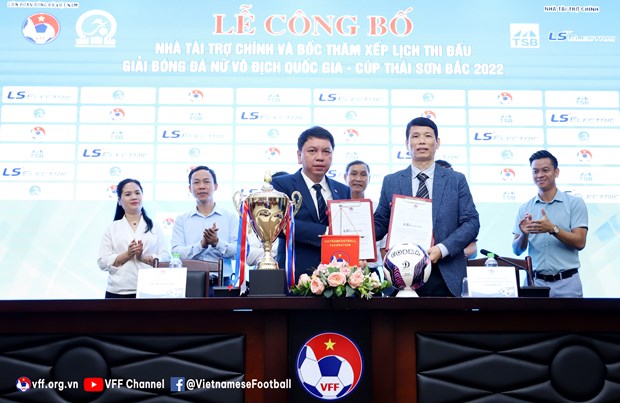 Hình ảnh lễ công bố Giải bóng đá nữ Vô địch Quốc gia 2022. (Ảnh: VFF)