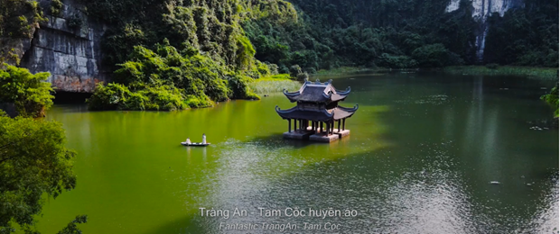 A scene of the MV featuring Ninh Binh's Trang An complex. (Photo: VNA)