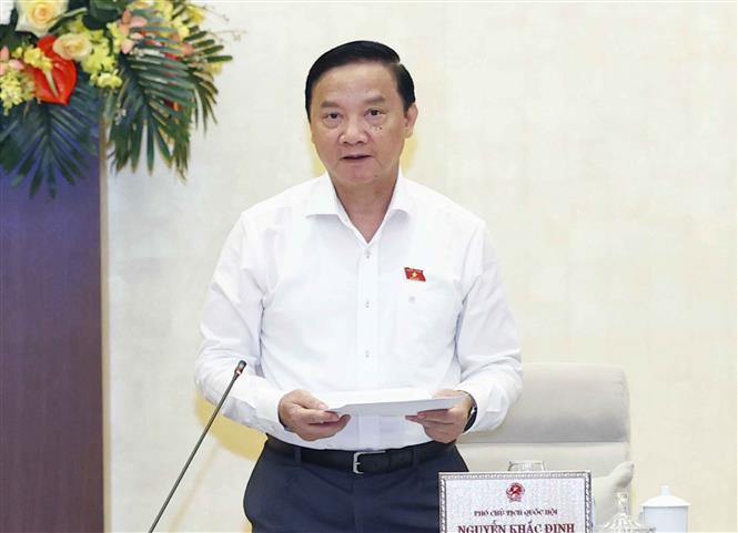 Phó Chủ tịch Quốc hội Nguyễn Khắc Định phát biểu. Ảnh: Doãn Tấn/TTXVN.