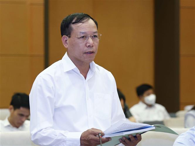 Phó Chánh án Tòa án nhân dân tối cao Nguyễn Trí Tuệ phát biểu tại phiên họp. Ảnh: Doãn Tấn/TTXVN.