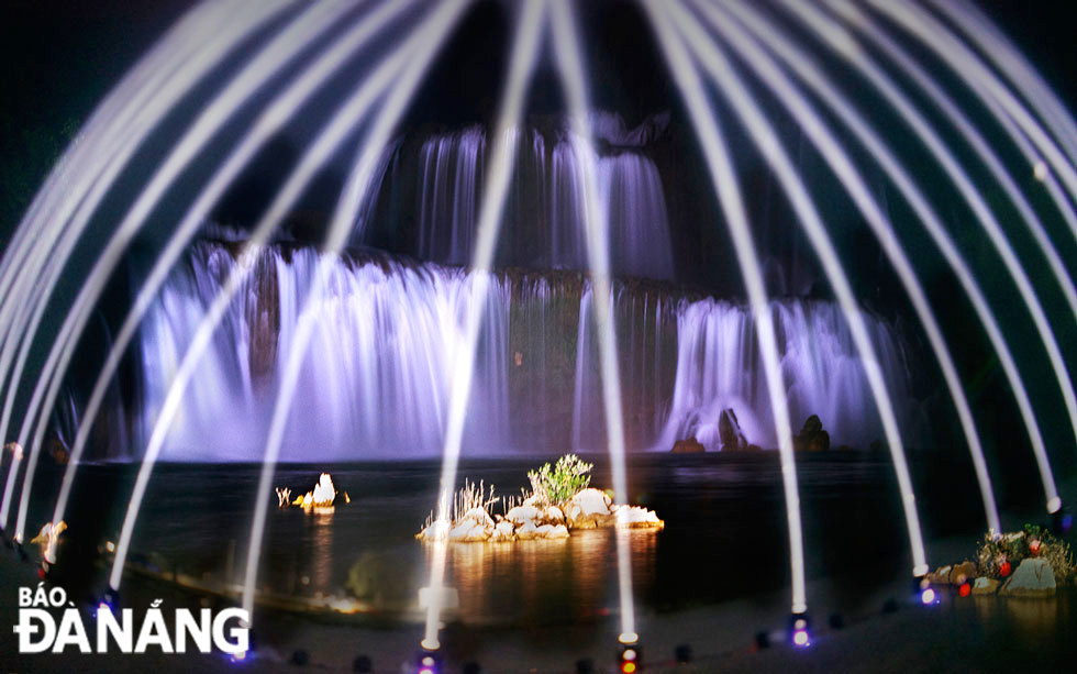 The vibrant colours make the water look like silk and the spray like clouds of light