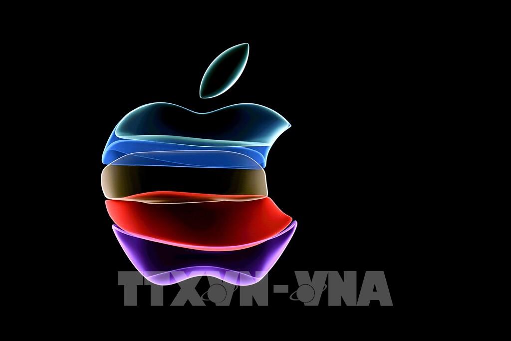 Biểu tượng Apple tại một sự kiện ở bang California, Mỹ. Ảnh: AFP/TTXVN