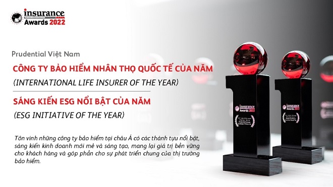 Prudential Việt Nam giành giải thưởng kép tại Insurance Asia Awards 2022.
