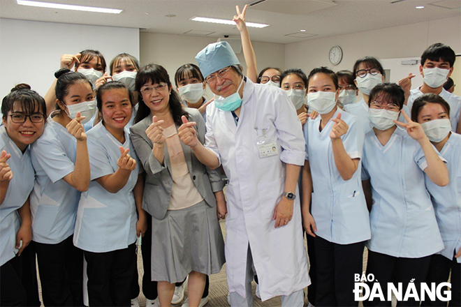 Students at the Dong A University joining internships in Japan. Photo: H.T