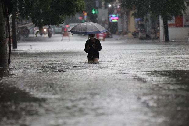 Vùng áp thấp sẽ tiếp tục gây mưa lớn ở nhiều nơi. (Ảnh minh họa: Minh Sơn/Vietnam+)