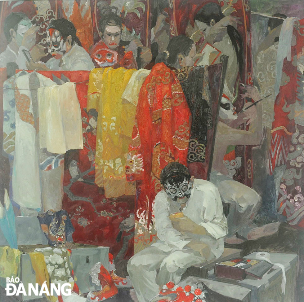 'Xuan Ha Thu Dong' (Spring, summer, autumn, winter) (Material: oil painting) by Le Nguyen Chinh from Quang Nam Province