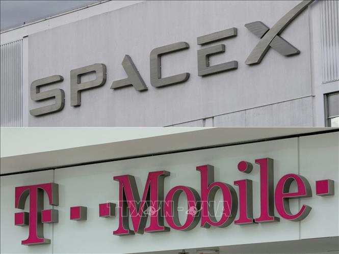 Biểu tượng của SpaceX và T-Mobile . Ảnh: AFP/TTXVN