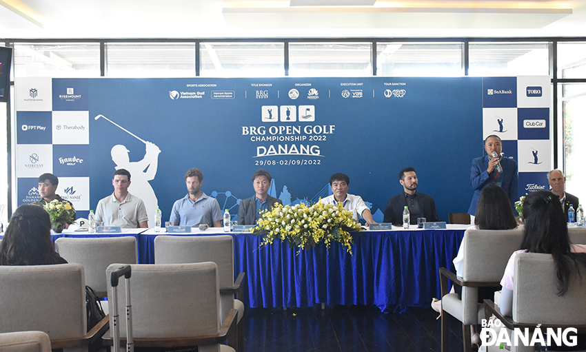 Quang cảnh buổi họp báo trước thềm giải đấu BRG Open Golf Championship Danang 2022. Ảnh: THU HÀ.