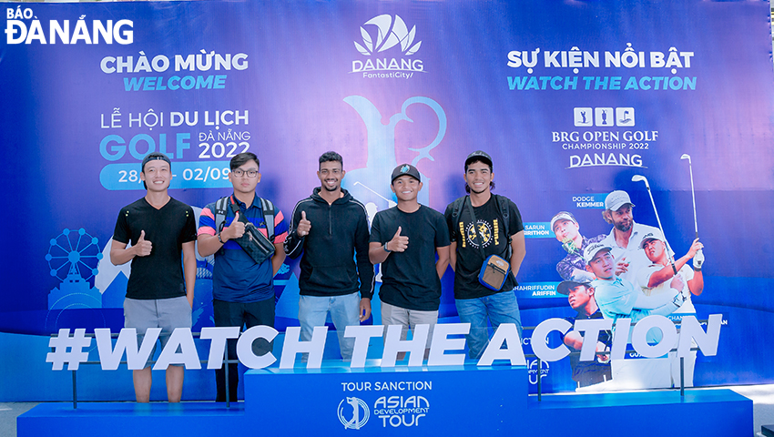 Some golfers checking in at Da Nang International Airport