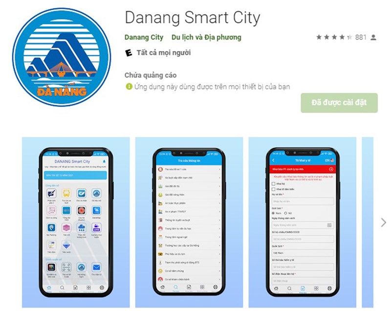 Nhiều tính năng, tiện ích mới trên ứng dụng Danang Smart City