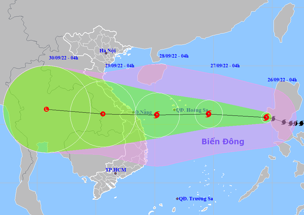 Bão Noru vào Biển Đông, dự kiến Đà Nẵng cùng 3 tỉnh miền Trung chịu rủi ro thiên tai cấp 4