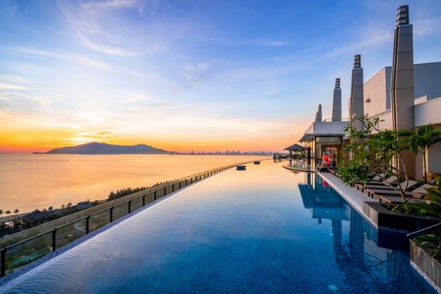 A view from the swimming pool at the Da Nang-Mikazuki Spa and Resort– the first five-star resort and entertainment centre in Da Nang Bay. (Photo courtesy of Mikazuki Group)