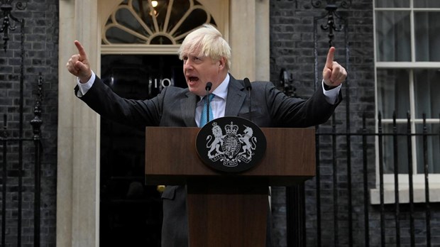 Ông Boris Johnson trong bài phát biểu cuối cùng trên cương vị Thủ tướng Anh (Nguồn: Times)