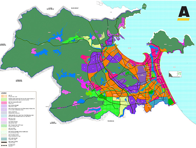  The Da Nang Master Plan map for the city’s major developments by 2030, with a vision towards 2045.