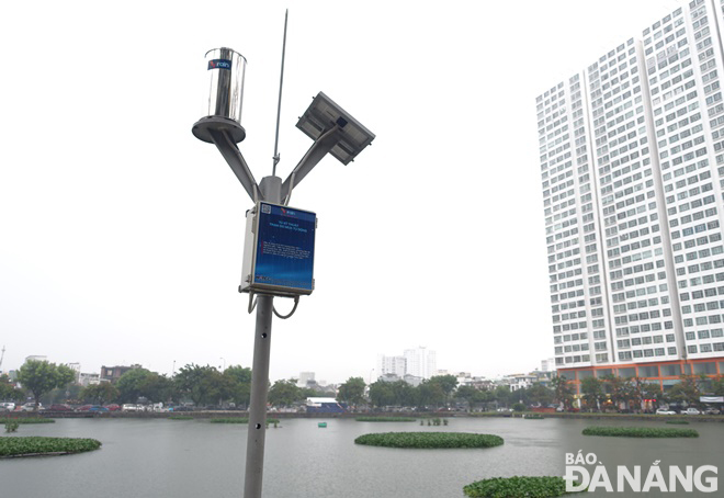 Một trạm đo mưa tự động liên tục vừa được lắp đặt tại khu vực hồ Thạc Gián để thuận tiện giám sát, phục vụ chống ngập úng ở trung tâm thành phố.