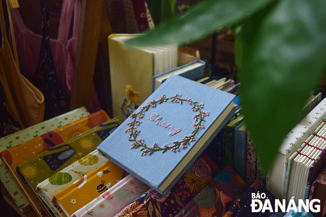 A handmade handbook on sale at a stall from Hoi An ancient town.