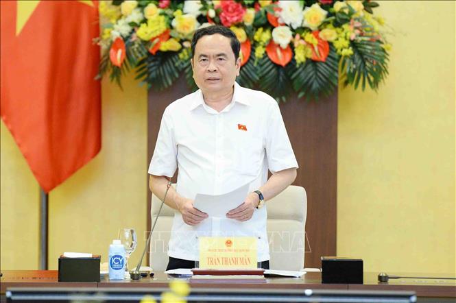 Phó Chủ tịch Thường trực Quốc hội Trần Thanh Mẫn chủ trì phiên họp. Ảnh: Minh Đức/TTXVN
