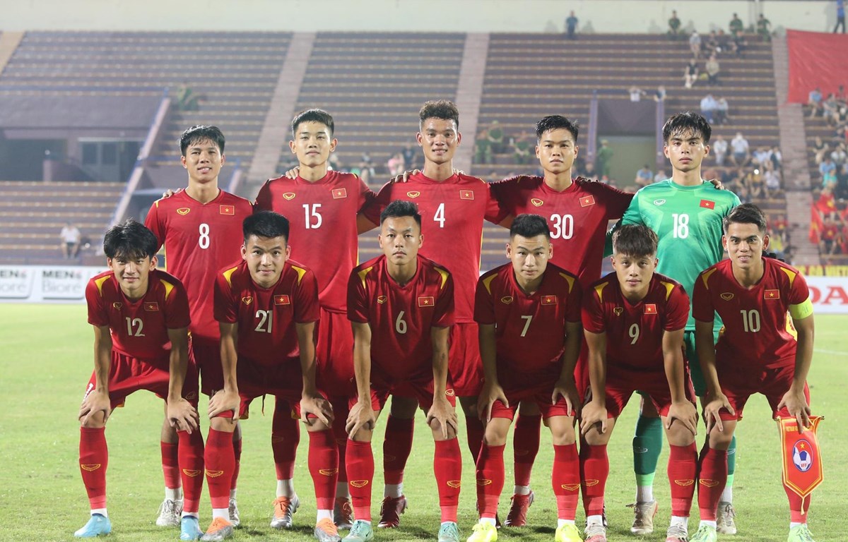 Đội tuyển U20 Việt Nam đã đá giao hữu với U20 Palestine trước ngày dự Vòng loại U20 châu Á 2023. (Ảnh: VFF)