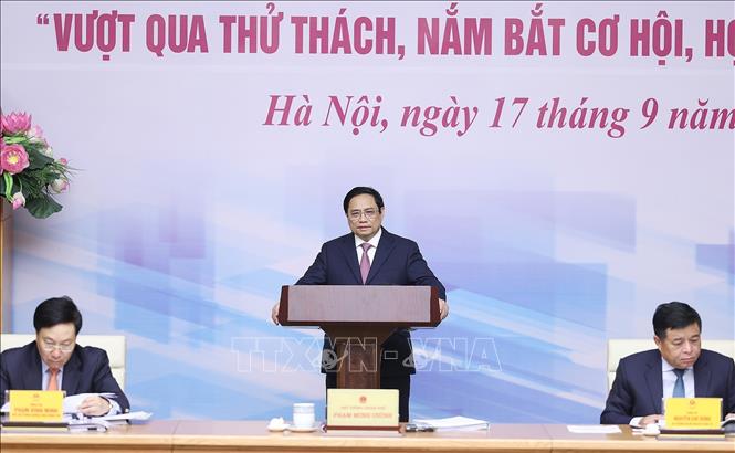 Thủ tướng Phạm Minh Chính phát biểu khai mạc hội nghị. Ảnh: Dương Giang/TTXVN
