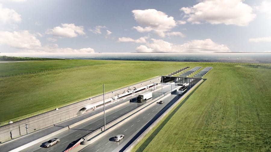 Sau khi được hoàn thành, Fehmarnbelt Fixed Link sẽ là tuyến đường hầm kết hợp đường bộ và đường sắt dài nhất thế giới. Ảnh: CNN