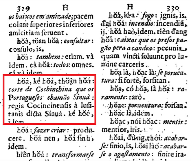 Tự điển A. D. Rhodes, 1651, ghi “kẻ hŏá” và “kẻ hŏé”.