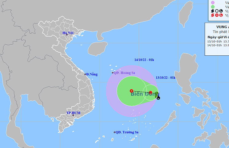 Thời tiết ngày 13-10: Vùng áp thấp có khả năng mạnh lên thành áp thấp nhiệt đới, Trung Bộ, Tây Nguyên mưa to