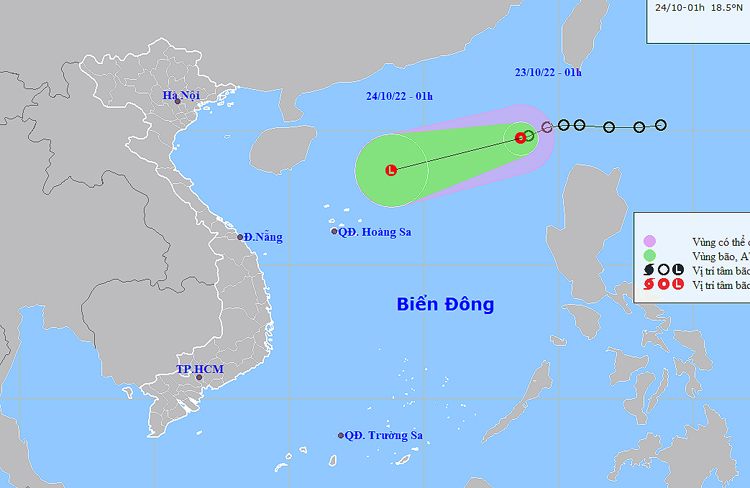 Thời tiết ngày 23-10: Áp thấp nhiệt đới gây biển động mạnh