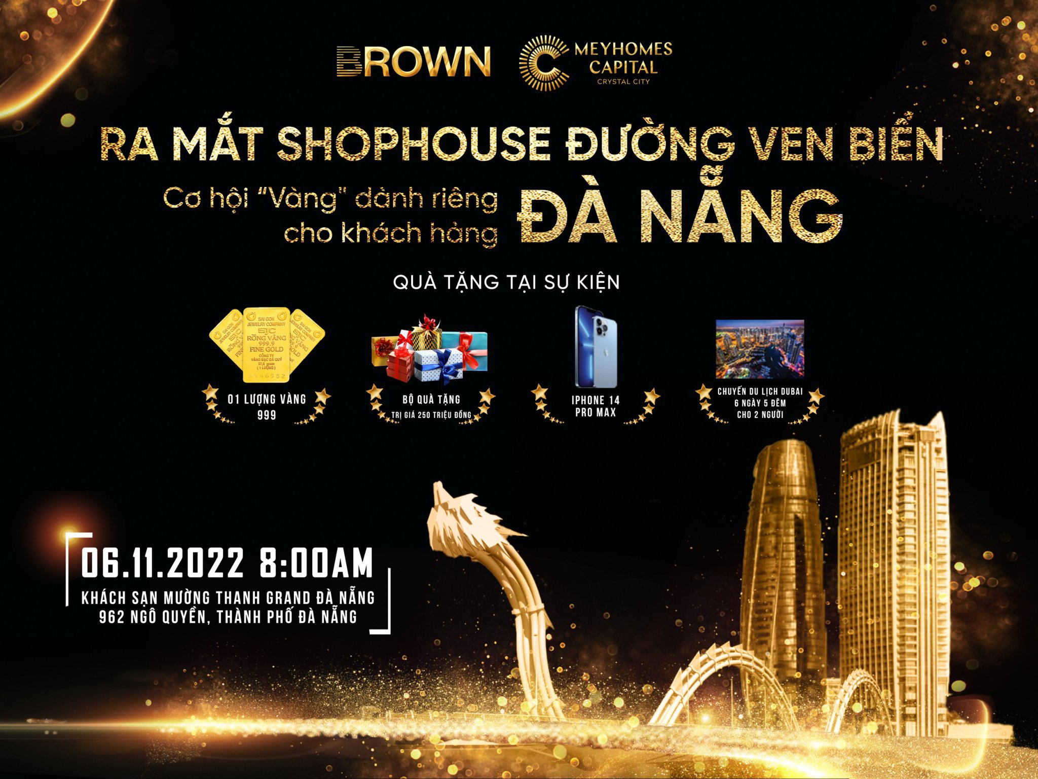 Meyhomes Crystal City - Cơ hội 'Vàng' cho giới đầu tư Đà Nẵng với dự án Shophouse mặt tiền đường ven biển