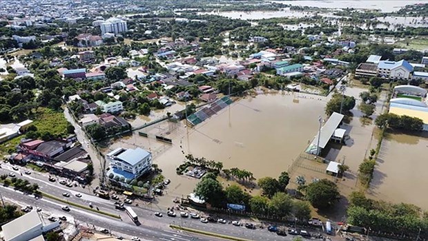 Thailand National Sports University Mahasarakham Campus and Rajabhat Maha Sarakham University have been completely flooded. (Photo: www.pattayamail.com)