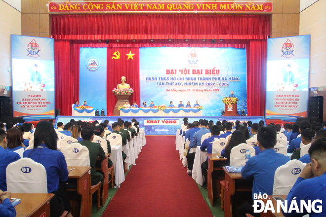 The first and second sessions of the 19th Ho Chi Minh City Communist Youth Union Congress in the 2022-2027 term in progress. Photo: Ngoc Quoc