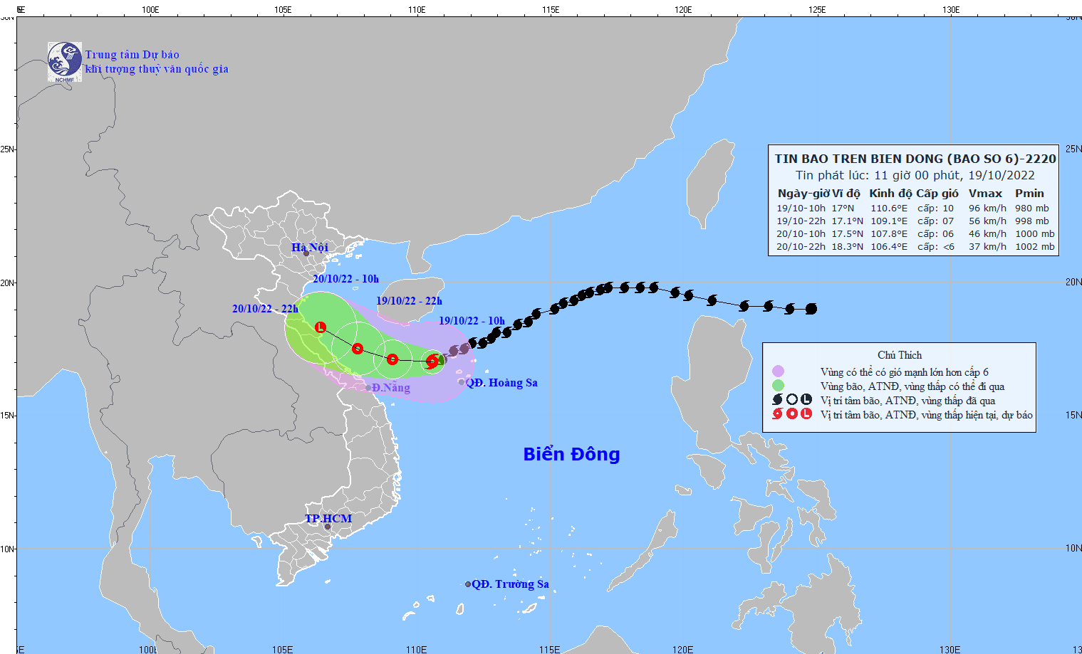 Expected path of the tropical depression. Photo: VNA