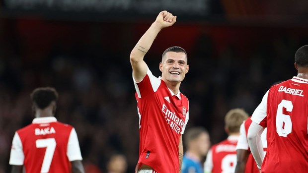 Granit Xhaka ghi bàn duy nhất mang chiến thắng về cho Arsenal. (Nguồn: Getty Images)