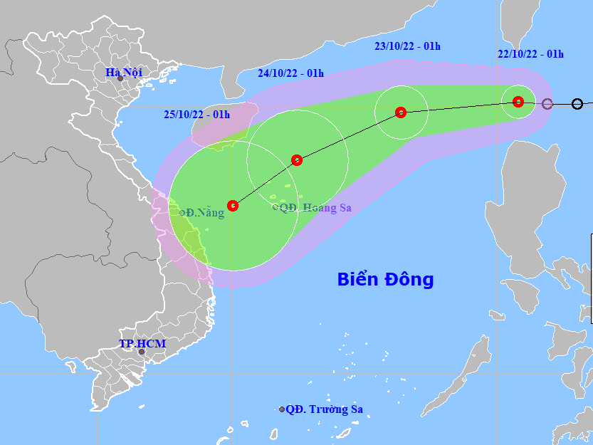 The projected path and intensity of the newly-formed tropical depression