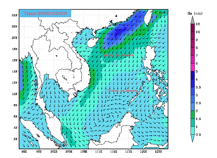 High wave alert for the East Sea under the influence of the tropical disturbance. Source: NCHMF