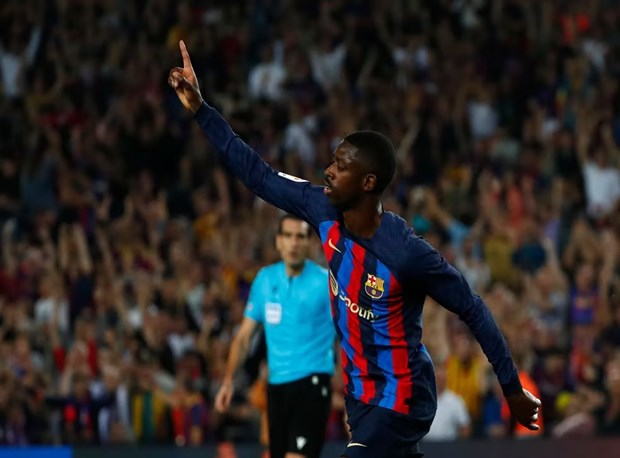 Dembele tỏa sáng mang chiến thắng về cho Barcelona. (Nguồn: Getty Images)