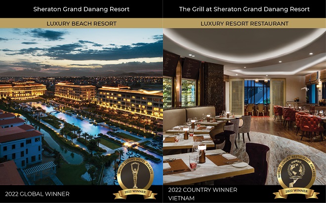 Khu nghỉ dưỡng Sheraton Grand Đà Nẵng của Tập đoàn BRG vinh dự nhận hai giải thưởng từ 2022 World Luxury Awards