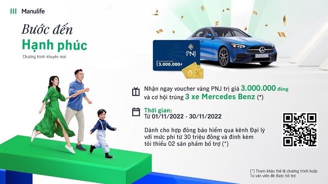 Manulife Việt Nam tiếp tục tri ân khách hàng với chương trình 'Bước đến Hạnh phúc'