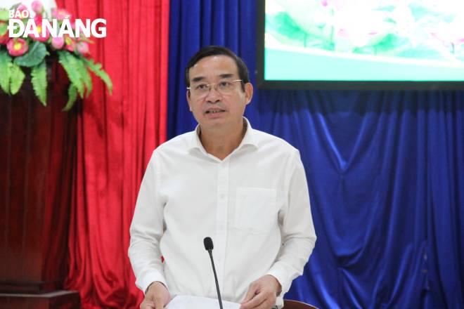 Phó Bí thư Thành ủy, Chủ tịch UBND thành phố Lê Trung Chinh kết luận nhiều vấn đề quan trọng tại buổi làm việc. Ảnh: QUỲNH TRANG