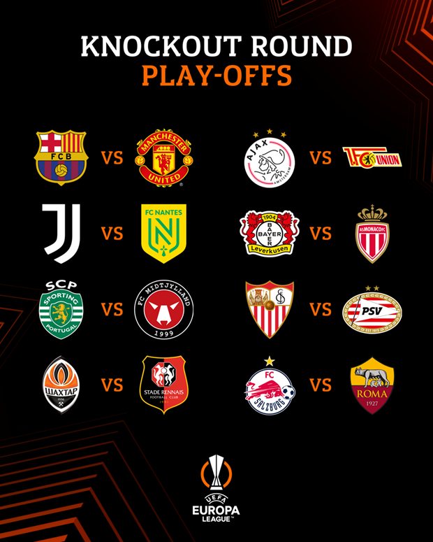 Các cặp đấu vòng play-off Europa League.