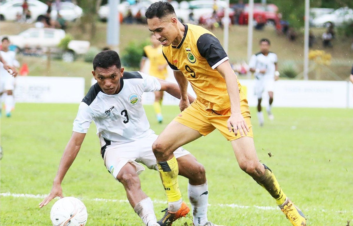 Đội tuyển Brunei vượt qua Timor Leste tại vòng play-off tranh vé tham dự AFF Cup 2022. (Ảnh: LĐBĐ Brunei) 