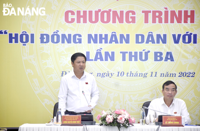 Chủ tịch HĐND thành phố Lương Nguyễn Minh Triết kết luận Chuơng trình. Ảnh: T. HUY