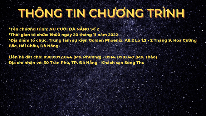 Thư ngỏ - có chi tiết chương trình và chi phí đặt bàn.