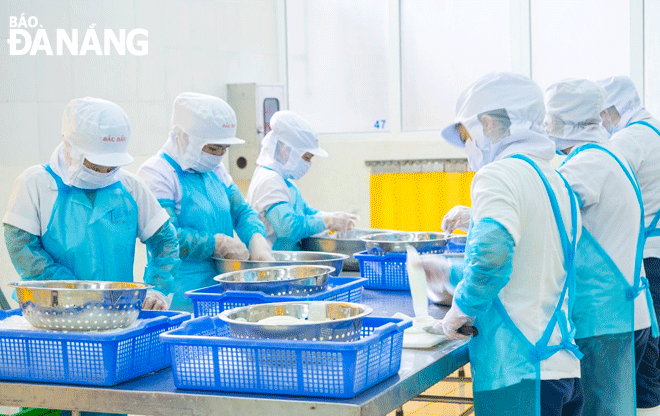 Production activities are observed at the Bac Dau Co., Ltd., based in the Tho Quang Fisheries Industrial Park