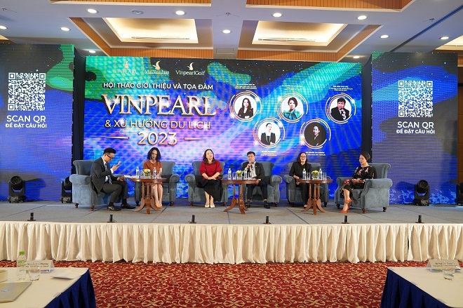 Các diễn giả cùng đại diện lãnh đạo của Vinpearl – VinWonders – Vinpearl Golf chia sẻ trong hội thảo.