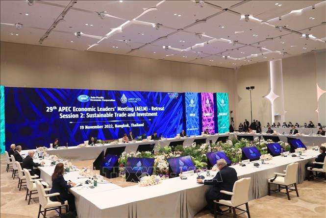 Toàn cảnh Phiên họp thứ hai - Tuần lễ Cấp cao APEC 2022. Ảnh: Thống Nhất/TTXVN