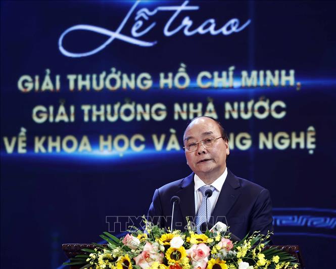 Chủ tịch nước Nguyễn Xuân Phúc phát biểu tại buổi lễ. Ảnh: Thống Nhất/TTXVN